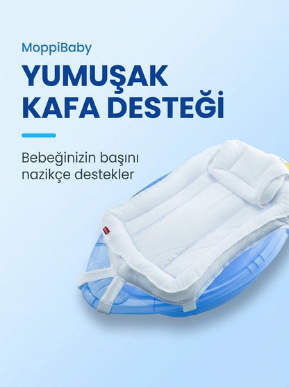 Ultra Lüx Kafa Yastıklı Köpük File - Bebek Banyo Filesi (Katlanır Küvet ile Uyumlu) Beyaz
