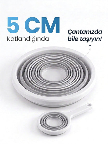 Katlanabilir Silikon Kova & Maşrapa Seti - 12L Kova + 1L Maşrapa  (Banyo, Seyahat & Bebek Bakımı)